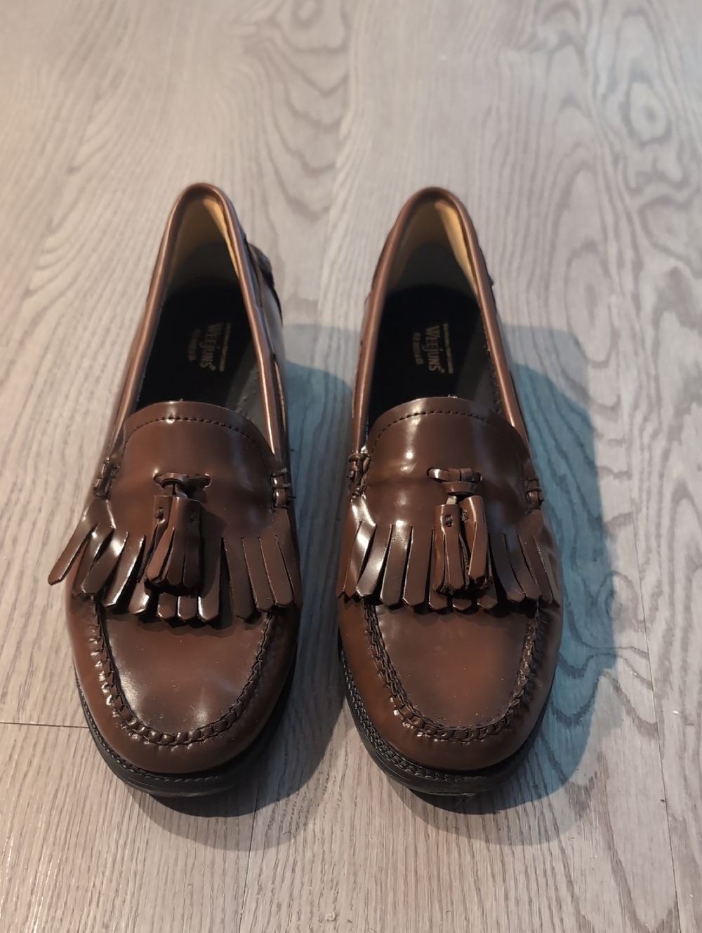 Very Gently Used G.H. Bass & Co. Brown Leather Tassel Kiltie Loafers
